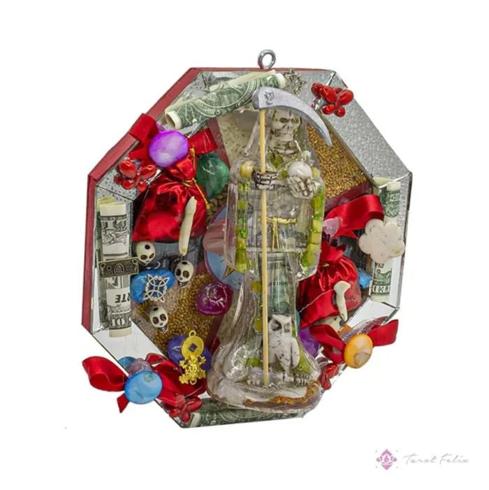 Semillero Santa Muerte Dólar, dinero y protección con espejo - Image 3