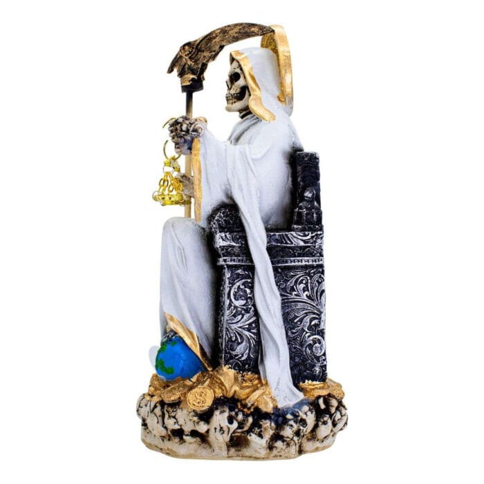Santa Muerte Blanca Suprema Paz Armonia 30 Cm Curada + Libro - Image 2