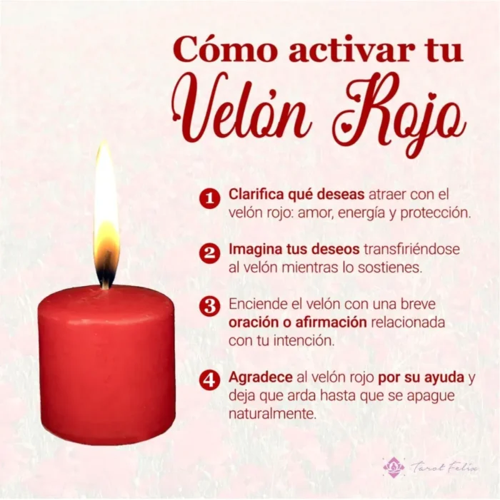 Vela Roja de Amor, velón esotérico para unión y atracción - Image 3