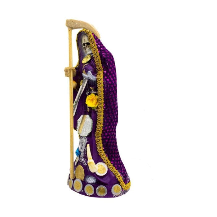 Santa Muerte Morada Proteccion Energia Curada 30 Cm + Libro - Image 2