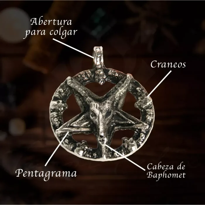 Dije Baphomet acero inoxidable cromado, Dominio Éxito Poder - Image 5