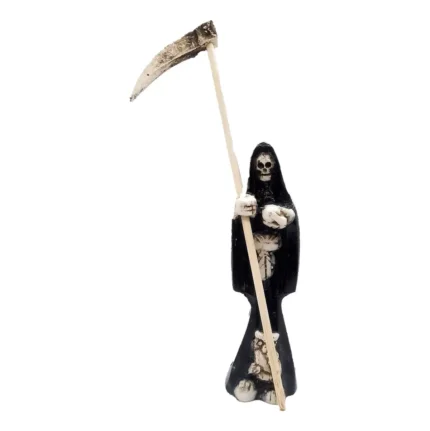 Escultura Santa Muerte Negra 7 Potencias 10 cm protección total - Negro
