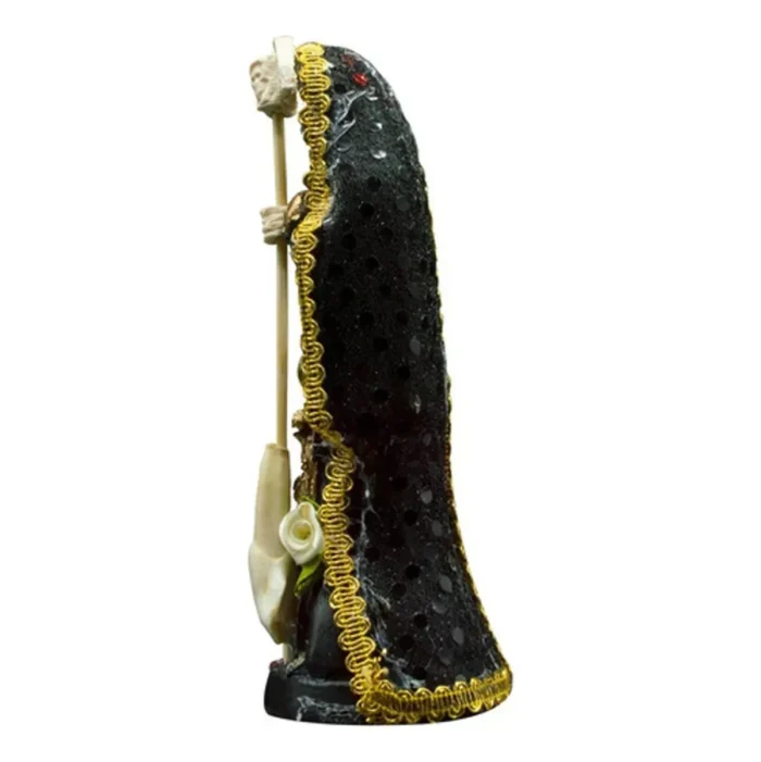 Santa Muerte Reversible 15 cm, estatua curada para corte y protección - Image 4
