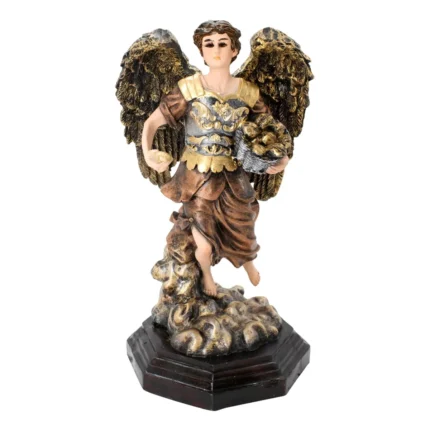 Figura Arcángel Barachiel Metálico Fortuna Ojo De Vidrio