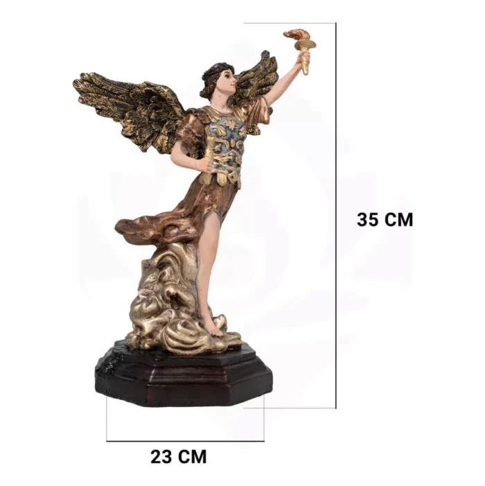 Figura Arcángel Uriel Metálico Paz Interior Ojo De Vidrio - Image 3