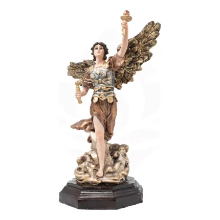 Figura Arcángel Uriel Metálico Paz Interior Ojo De Vidrio