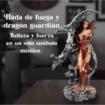 Hada Dragón Guardián Rojo, Estatua Mística de Resina - Image 5