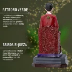 Jesús Malverde Trono Oro Camisa Roja, figura poderosa 30 cm - Image 4