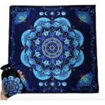 Mantel Altar Tarot Azul, mandala sagrado con lunas para intuición y equilibrio - Image 6