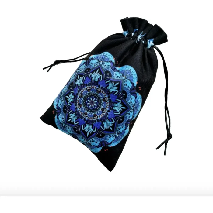 Mantel Altar Tarot Azul, mandala sagrado con lunas para intuición y equilibrio - Image 7