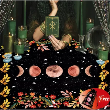 diseño negro con fases lunares en rosa