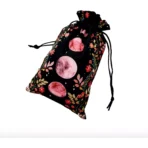 Mantel Altar Tarot Luna, diseño negro con fases lunares en rosa - Image 7