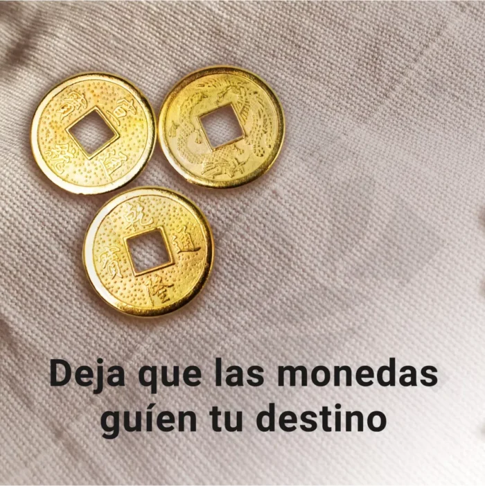 Monedas I Ching chinas de bronce, 3 piezas para ritual de fortuna - Image 3