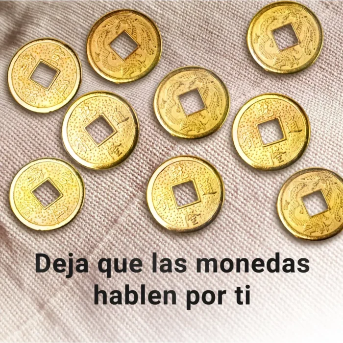 Monedas I Ching chinas de bronce, 9 piezas para suerte y fortuna - Image 4