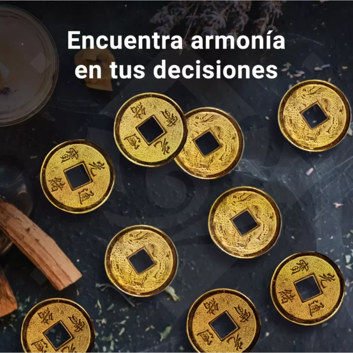 Monedas I Ching chinas de bronce, 9 piezas para suerte y fortuna - Image 7