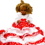 Muñeca gitana santería rojo con blanco