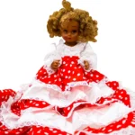 Muñeca gitana santería rojo con blanco