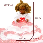 Muñeca gitana santería rojo con blanco, protección 36 cm - Image 3