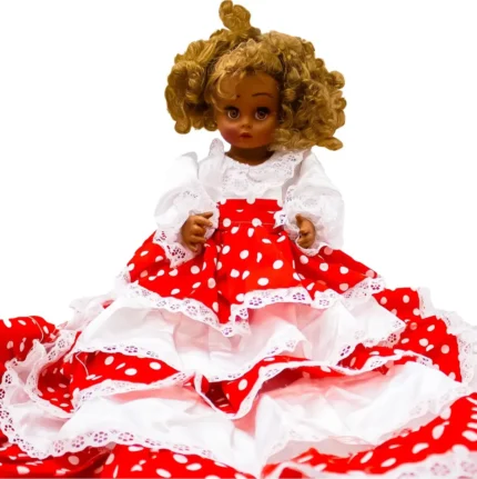 Muñeca gitana santería rojo con blanco