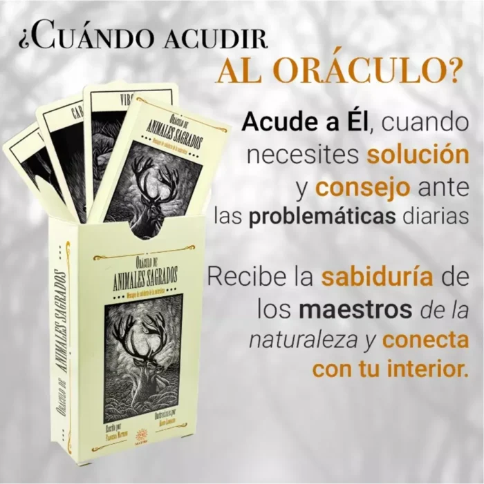 Oráculo animales sagrados, 44 cartas de sabiduría ancestral y guía en español - Image 3