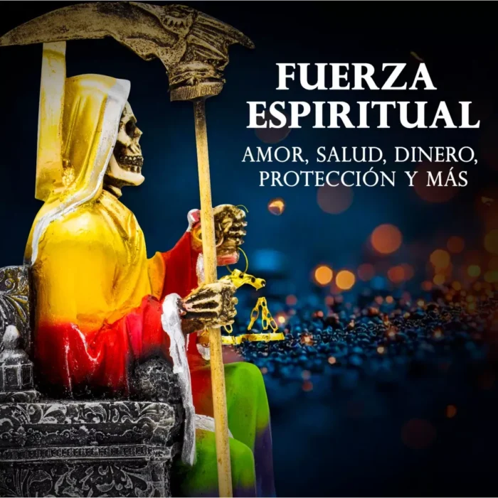 Santa Muerte Suprema 30 cm, sentada con 7 Potencias curada - Image 4
