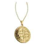 Relicario San Benito acero dorado