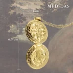 Relicario San Benito acero dorado, fe y protección tradicional - Image 7
