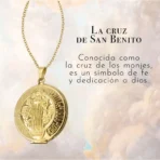 Relicario San Benito acero dorado, fe y protección tradicional - Image 8