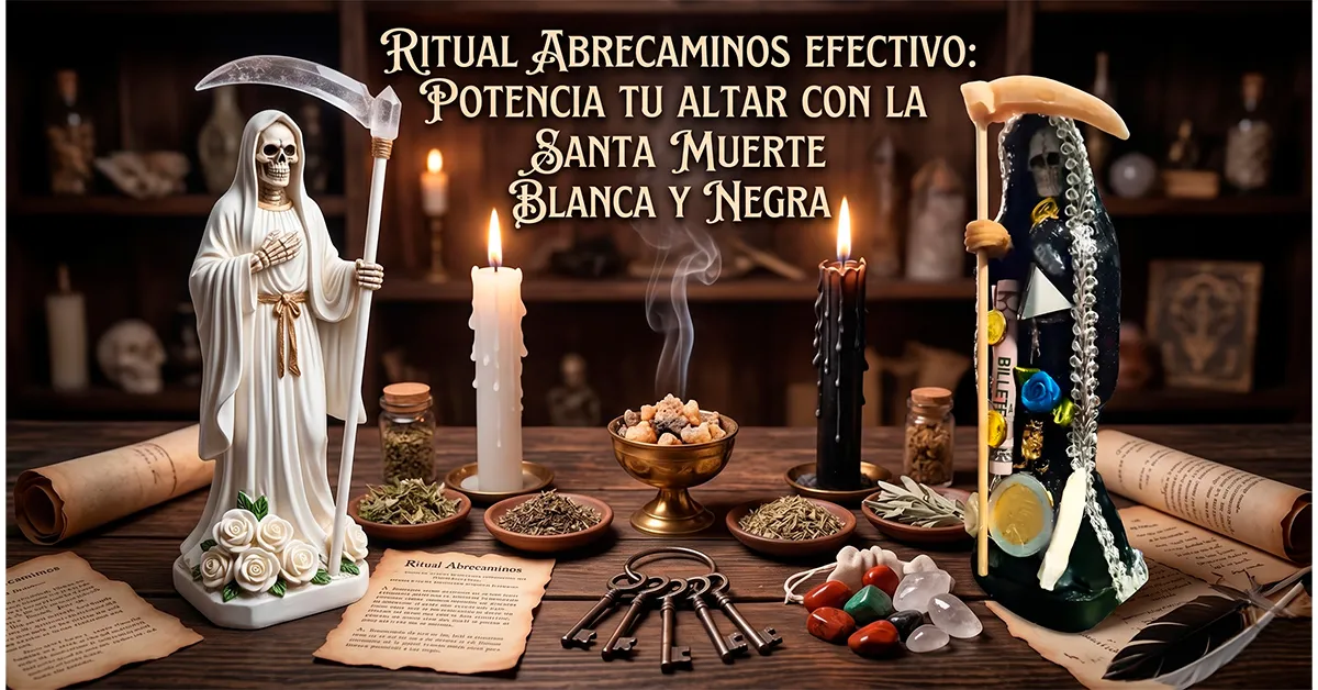 Ritual Abrecaminos efectivo: Potencia tu altar con la Santa Muerte Blanca y Negra