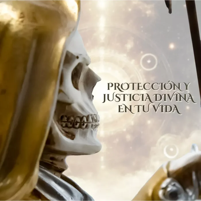 Santa Muerte Dorada Suprema Sentada Búho Curada - Image 5