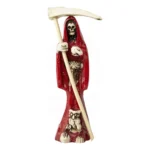 Santa Muerte roja  Flaquita 10 Cm Resina Natural - Rojo