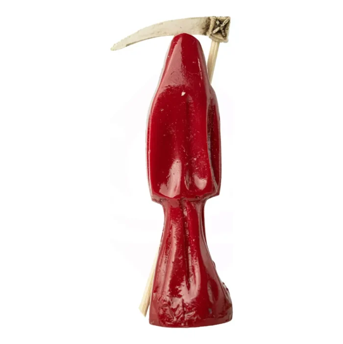 Santa Muerte roja  Flaquita 10 Cm Resina Natural - Image 3