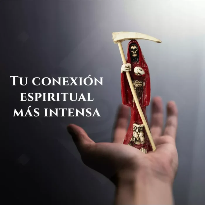Santa Muerte roja  Flaquita 10 Cm Resina Natural - Image 7