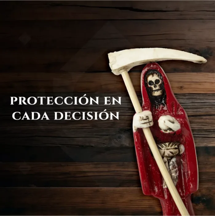 Santa Muerte roja  Flaquita 10 Cm Resina Natural - Image 8