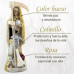 Santa Muerte Hueso 24 cm, figura vestida y curada para equilibrio espiritual - Image 3