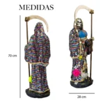 Santa Muerte Mil Colores 70 cm, figura poderosa de protección y abundancia - Image 5