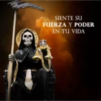 Santa Muerte negra 30 cm curada, figura ritual suprema con libro - Image 3