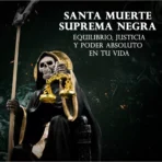 Santa Muerte negra 30 cm curada, figura ritual suprema con libro - Image 5