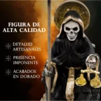 Santa Muerte negra 30 cm curada, figura ritual suprema con libro - Image 6