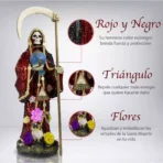 Santa Muerte Reversible 120 cm, figura vestida con manto mágico para corte espiritual - Image 3
