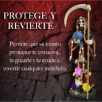 Santa Muerte Reversible 120 cm, figura vestida con manto mágico para corte espiritual - Image 4