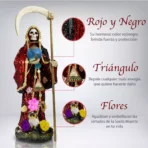 Santa Muerte Reversible 70 cm con Manto Mágico y Libro, figura poderosa de corte y protección - Image 3