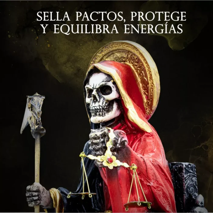Santa Muerte Reversible Suprema Trono 30 Cm Curada + Libro - Image 3