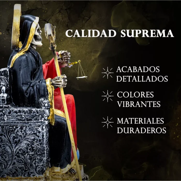 Santa Muerte Reversible Suprema Trono 30 Cm Curada + Libro - Image 2