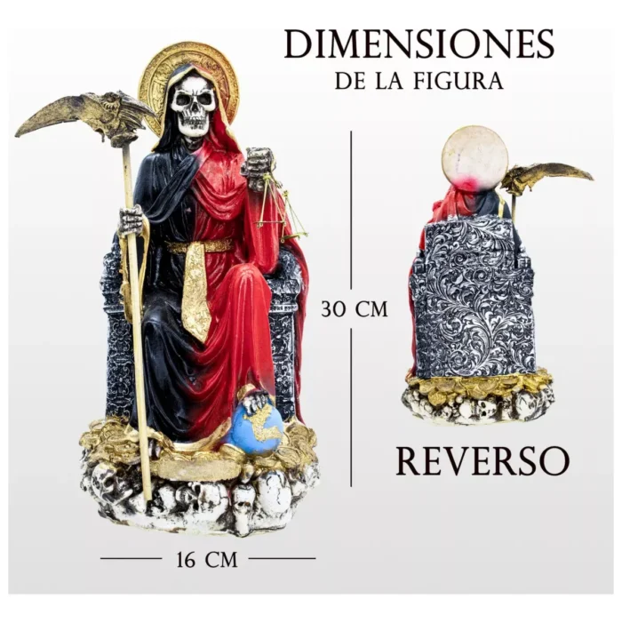 Santa Muerte Reversible Suprema Trono 30 Cm Curada + Libro - Image 6