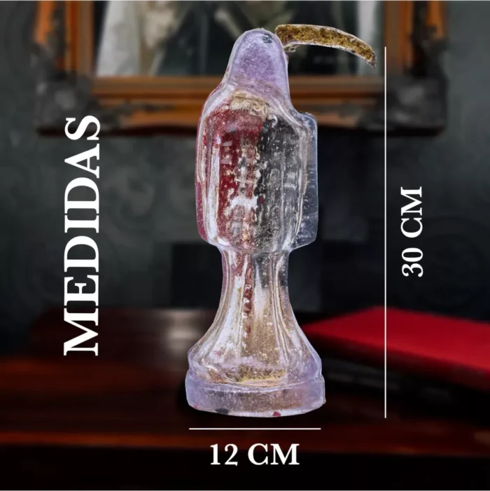Santa Muerte Reversible Transparente 30 cm, figura para corte y protección espiritual - Image 5