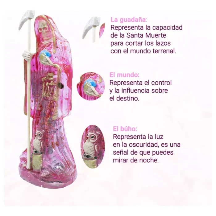 Santa Muerte Transparente 15 cm, figura devocional para claridad espiritual - Image 5