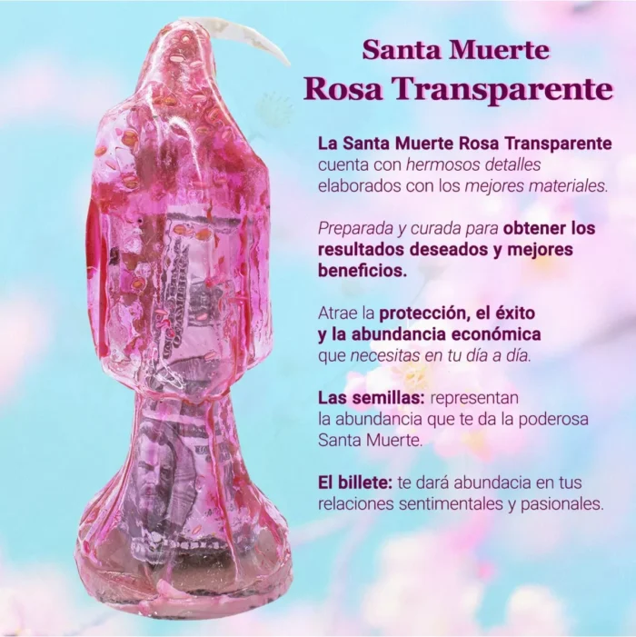 Santa Muerte Transparente 15 cm, figura devocional para claridad espiritual - Image 6