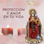 Santa Muerte Suprema Roja con Búho 30 cm, figura poderosa para justicia y amor - Image 4