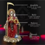 Santa Muerte Suprema Roja con Búho 30 cm, figura poderosa para justicia y amor - Image 7